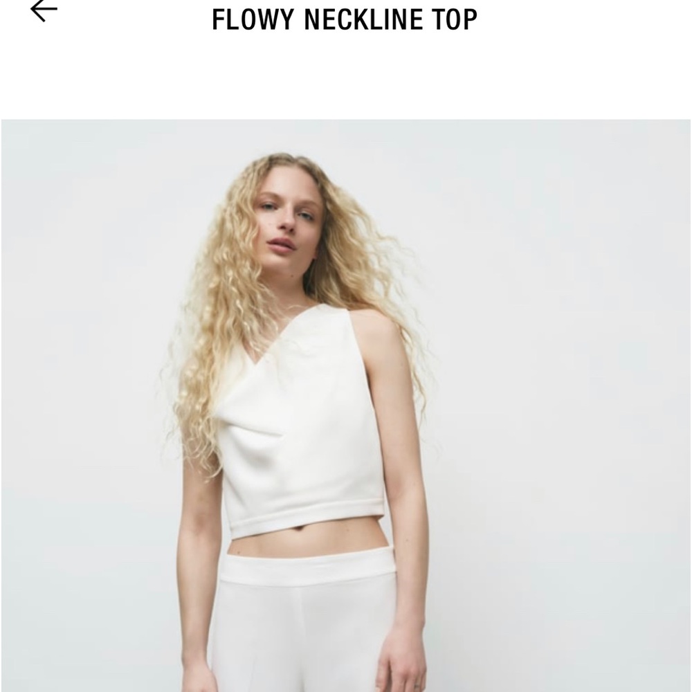 New Zara Flowy Neckline cropped top.